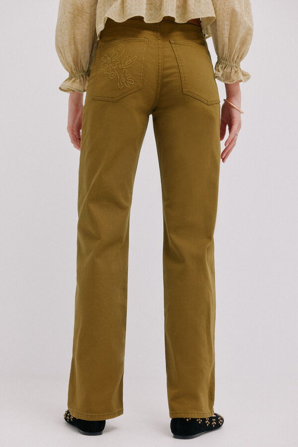 Hoss Intropia Bérénice. Vaqueros bordados Kaki