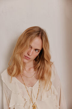 Hoss Intropia Carina. Blusa volantes. Beige