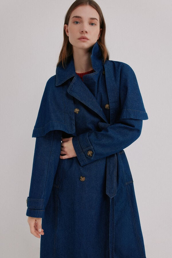 Hoss Intropia Darelle. Gabardina em denim Azul