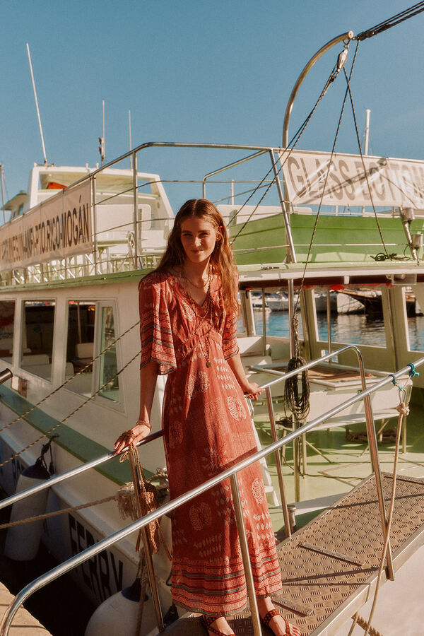 Hoss Intropia Ana. Vestido midi flu&iacute;do Multicolor