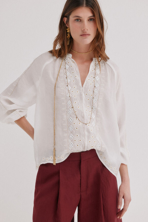 Hoss Intropia Constance. Blusa manga larga Blanco