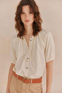Hoss Intropia Fiona. Camiseta blusa Ecru
