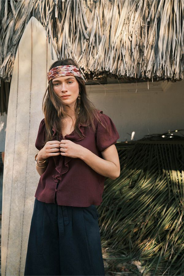 Hoss Intropia Blusa Gema Ruffle Roxo