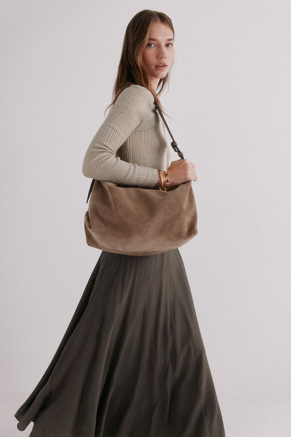 Hoss Intropia Natalia. Croute de camurça Castanho