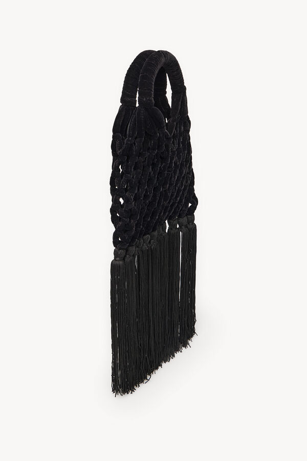 Hoss Intropia Naroa. Bolso de crochet de terciopelo Negro