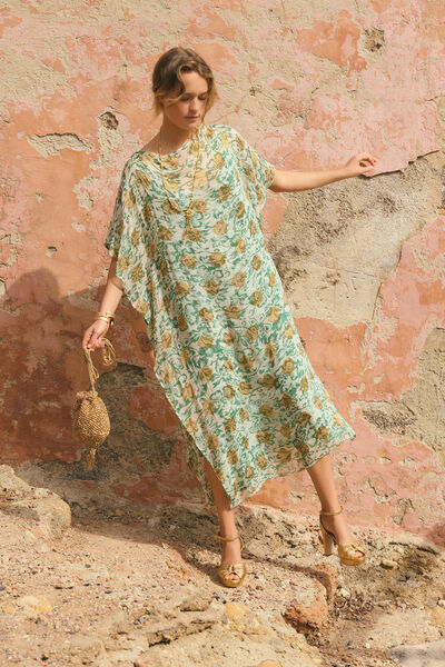 Hoss Intropia Lucileia. Vestido jacquard fluído Verde