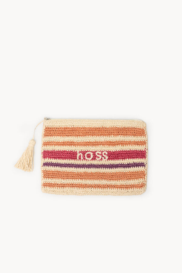 Hoss Intropia Minerva. Cartera rafia Rosa