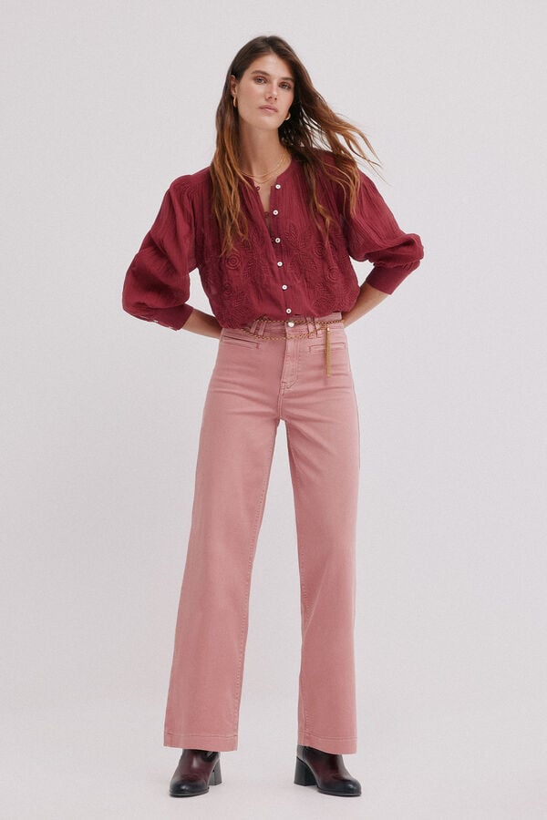 Hoss Intropia Cosima.  Blusa bordada floral Subiu