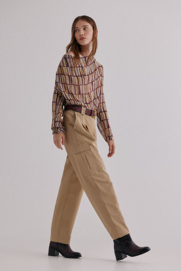 Hoss Intropia Piera. Pantalón cargo Marfil