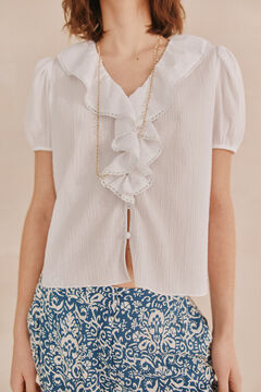 Hoss Intropia Gema Blusa volantes Beige