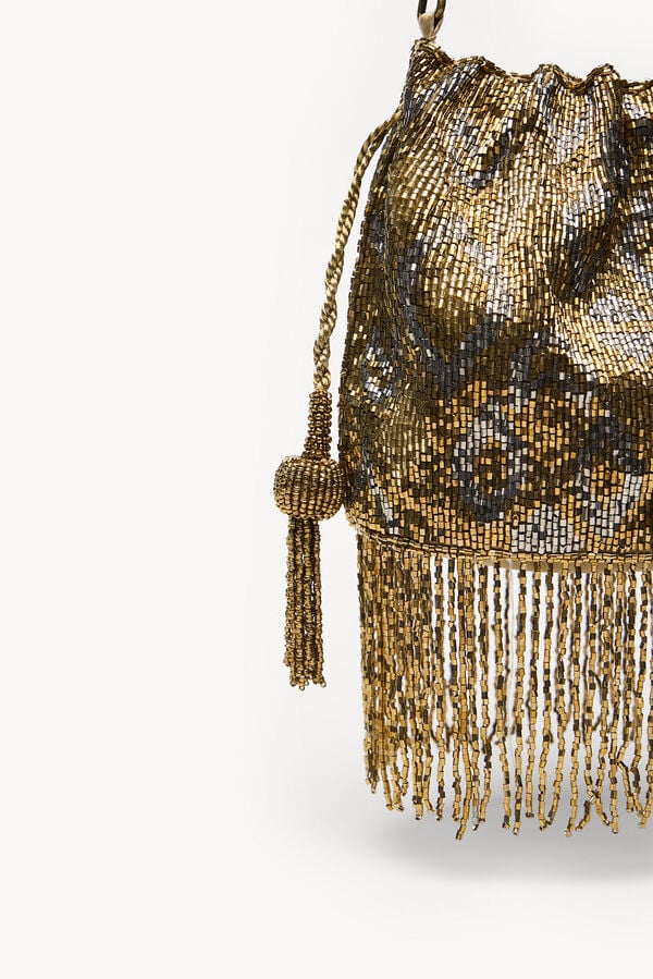 Hoss Intropia Nara. Bolso de abalorios Dorado