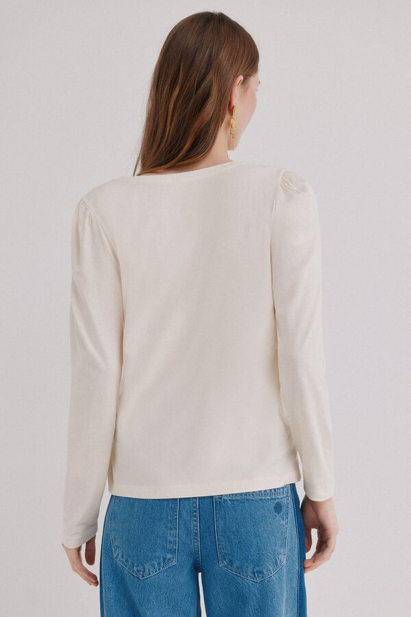 Hoss Intropia Mabel. T-shirt lavagem desbotada Ecru