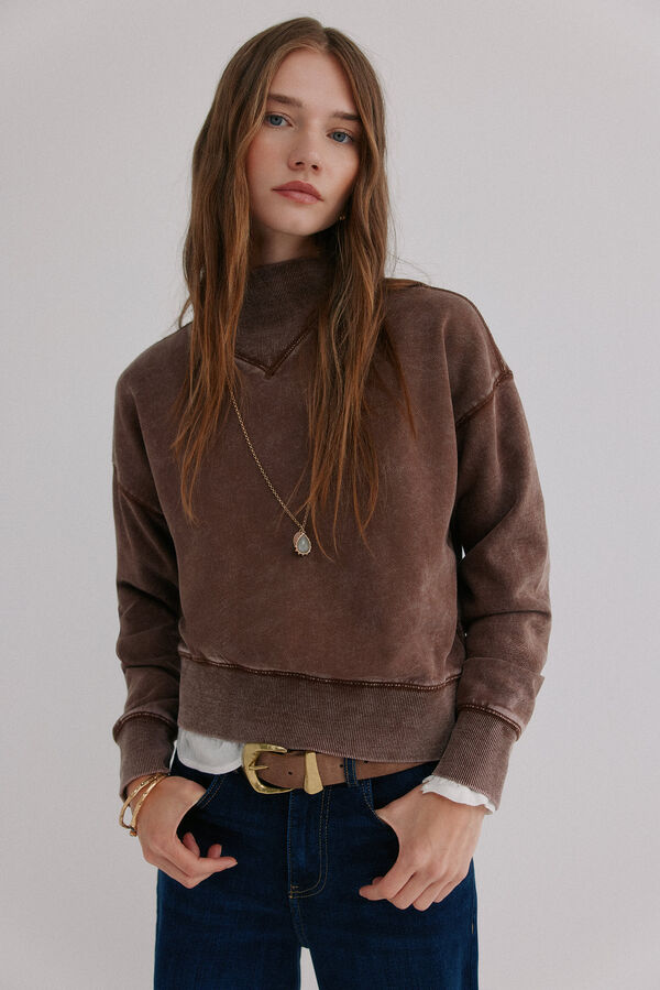 Hoss Intropia Manuela. Sweatshirt com efeito lavado Castanho