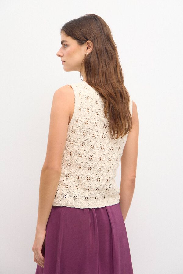 Hoss Intropia Titina. Colete crochet Ecru