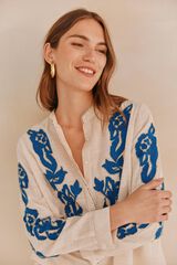 Hoss Intropia Cloé. Camisa bordada. Ecru