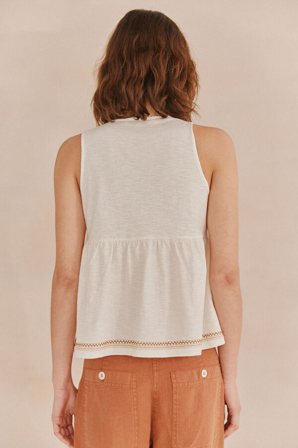 Hoss Intropia Magda. T-shirt bordada Branco