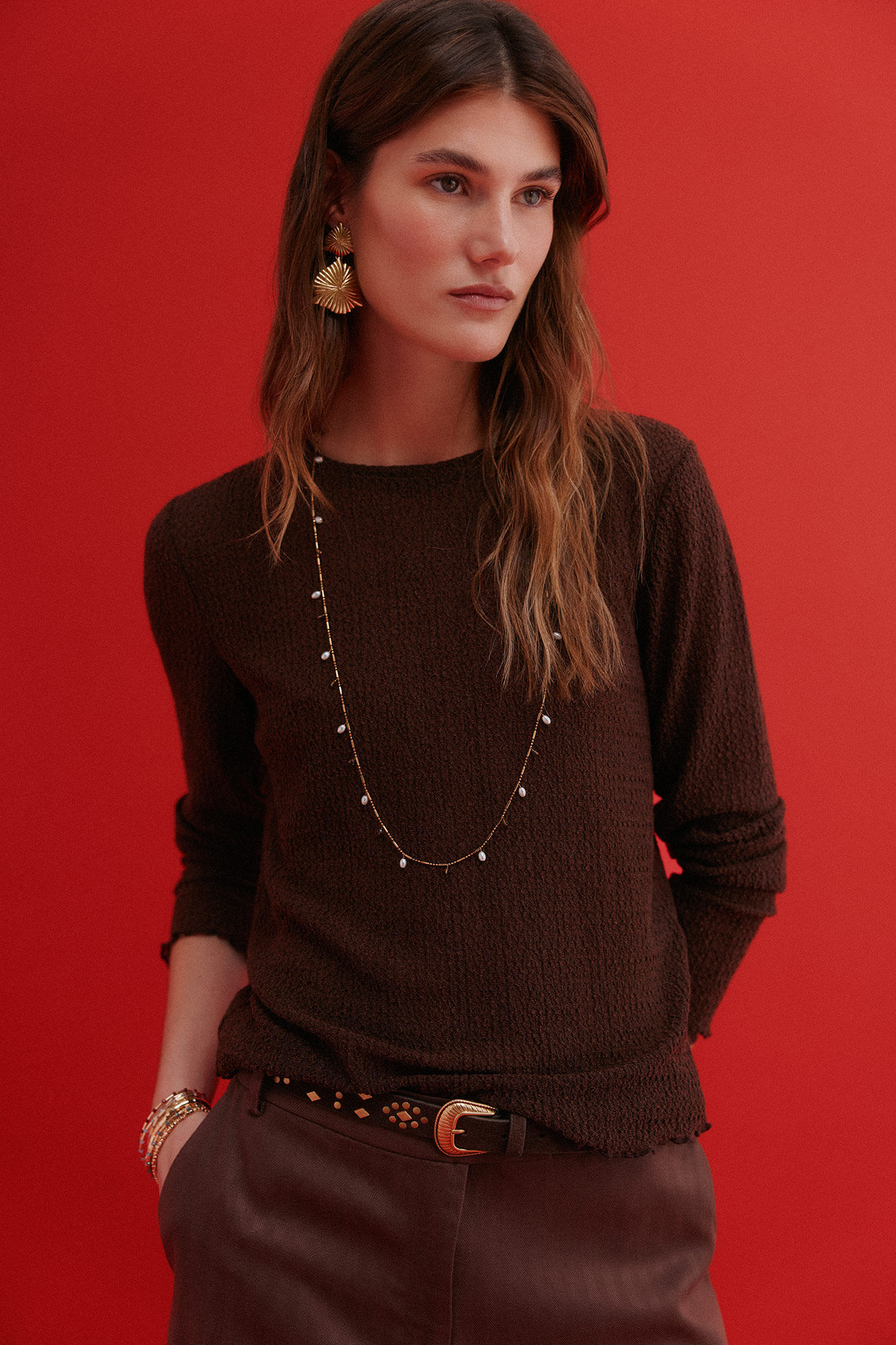 Hoss Intropia Maite. Camiseta con textura