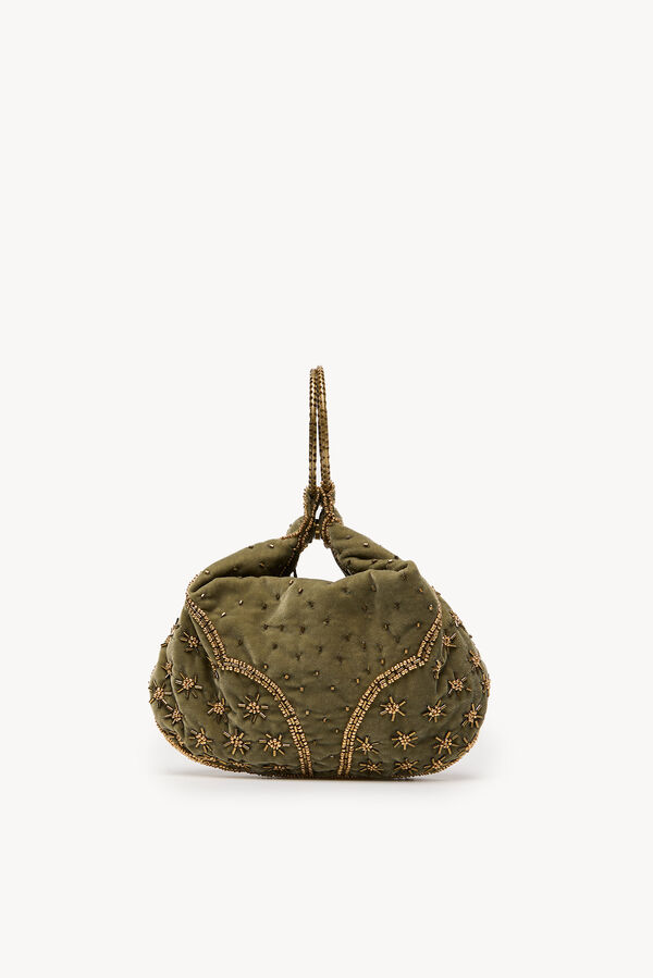 Hoss Intropia Nadia. Bolsa de veludo e miçangas Verde