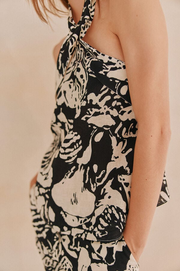 Hoss Intropia Gia. Top escote halter Marfil