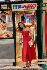 Hoss Intropia Ailin.vVestido midi vermelho Vermelho