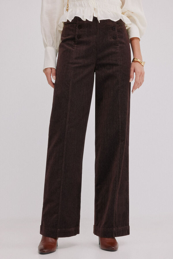 Hoss Intropia Pauline. Pantalón con doble abotonadura Marron