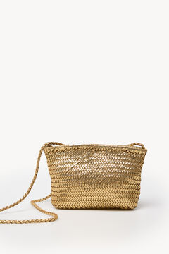 Hoss Intropia Noelle. Bolsa mala de tiracolo de pele trançado Dourado