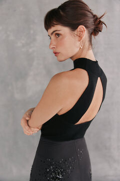 Hoss Intropia Tes. Top de malha . Preto