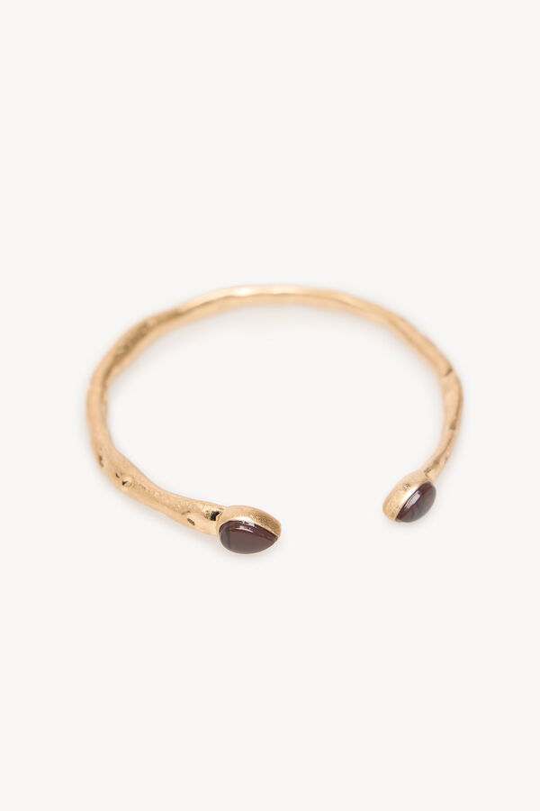 Hoss Intropia Leslie. Pulseira de pedra banhada a ouro Castanho