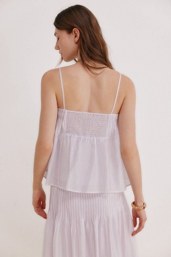 Hoss Intropia Top de al&ccedil;as com pregas coral Roxo