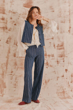 Hoss Intropia Petra. Pantalones pinza Azul marino