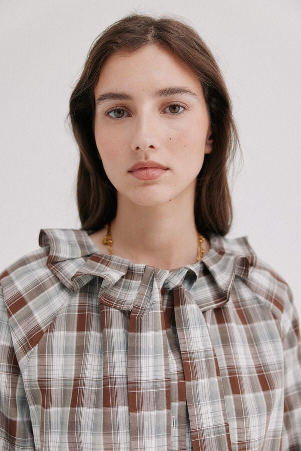 Hoss Intropia Celsa.Blusa aos quadrados Azul