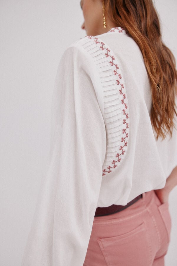 Hoss Intropia Clara. Blusa bordada Blanco