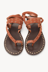 Hoss Intropia Miren. Sandalias de ante con tachas Camel