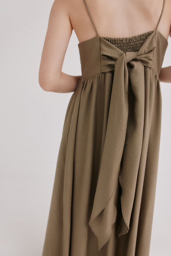 Hoss Intropia Asunci&oacute;n. Vestido lazada Kaki