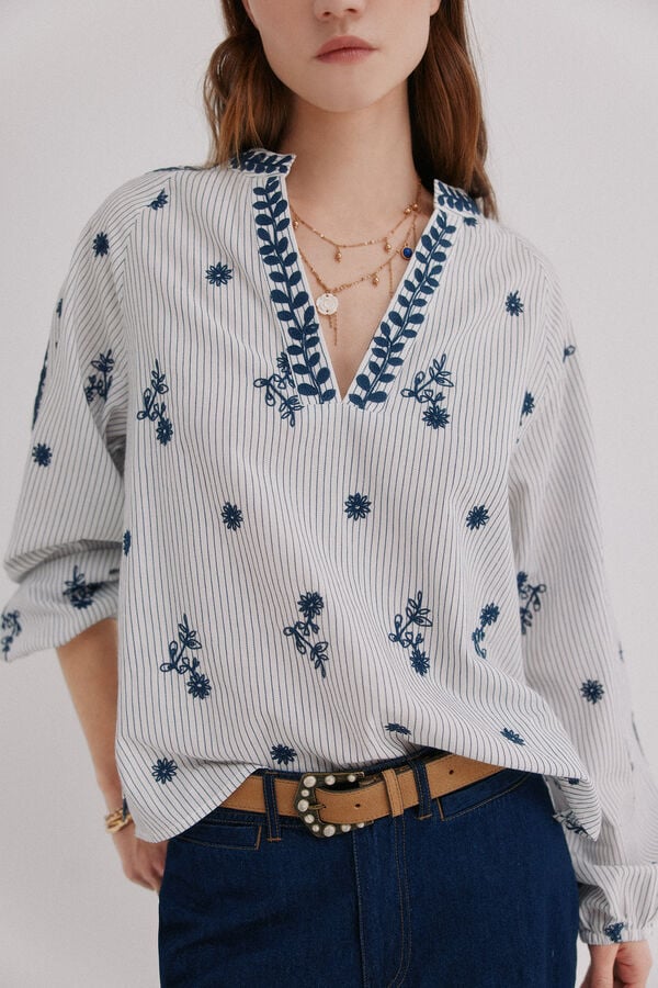 Hoss Intropia Casey. Blusa &agrave;s riscas Azul