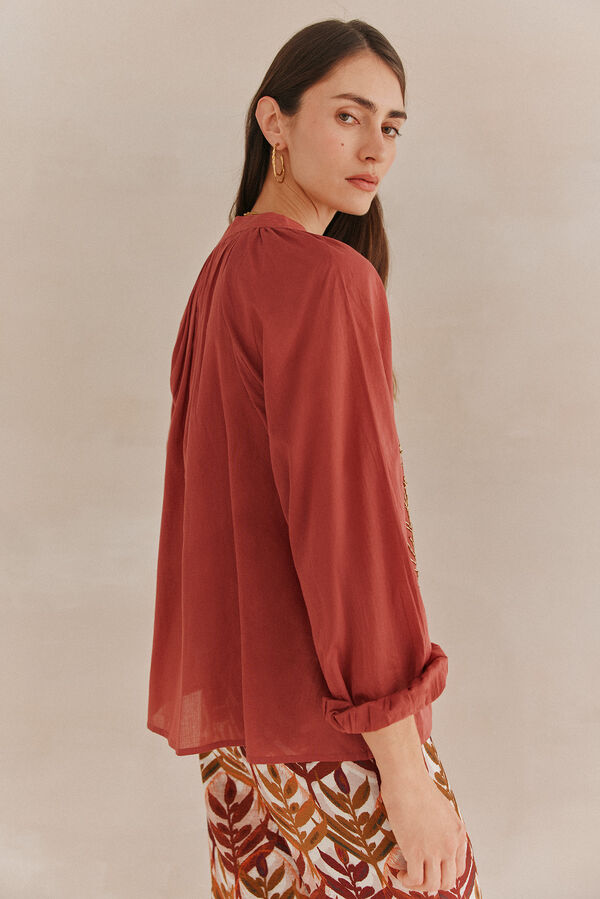 Hoss Intropia Lara. Blusa bordada com miçangas Castanho