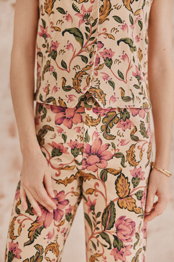 Hoss Intropia Priscila. Pantalones estampados Marfil