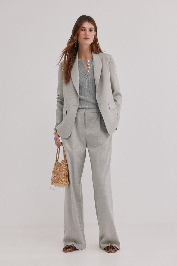 Hoss Intropia Eug&egrave;ne. Blazer fecho cruzado Cinzento