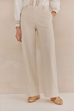 Hoss Intropia Petra. Pantalones pinza Marfil