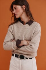 Hoss Intropia Imelda. Jersey jaspeado Beige