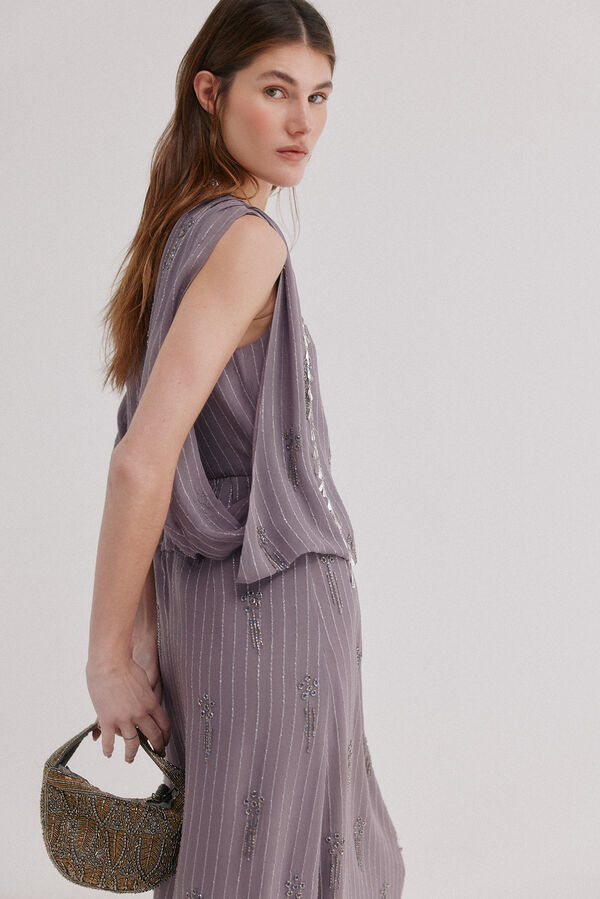 Hoss Intropia Alejandra. Vestido bordado Roxo