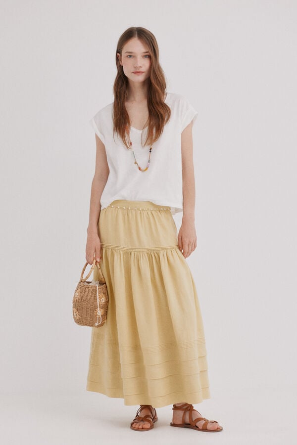 Hoss Intropia Rufina. Saia com pregas Amarelo
