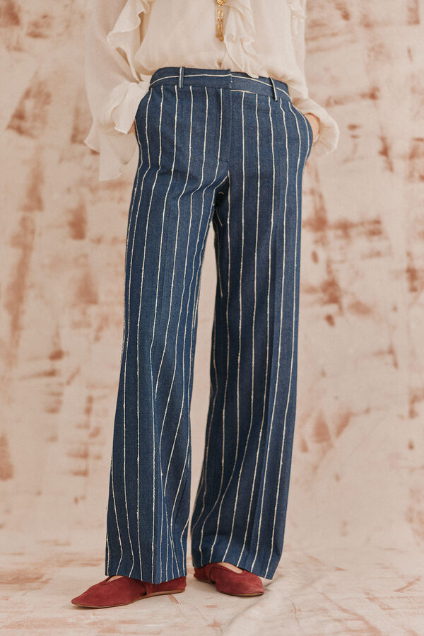 Hoss Intropia Petra. Pantalones pinza Azul marino