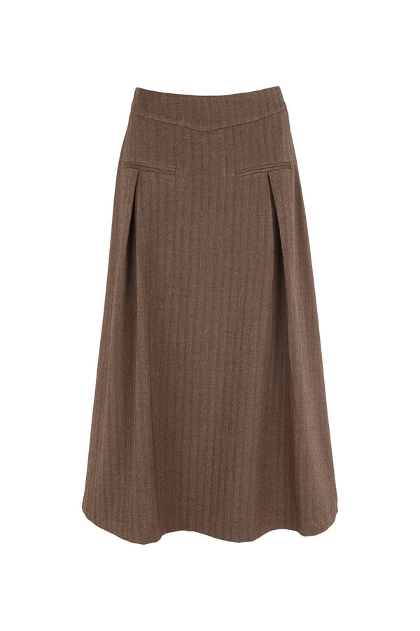 Hoss Intropia Reis. Saia plissada Castanho