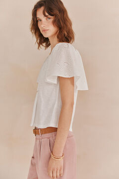 Hoss Intropia Matilde. T-shirt folhos Branco