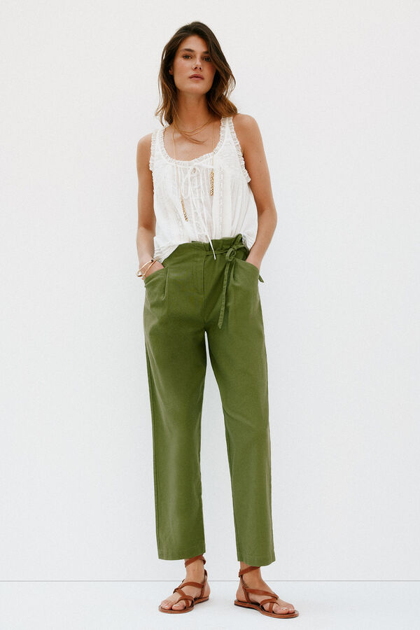 Hoss Intropia Paz. Calças com laçada Verde