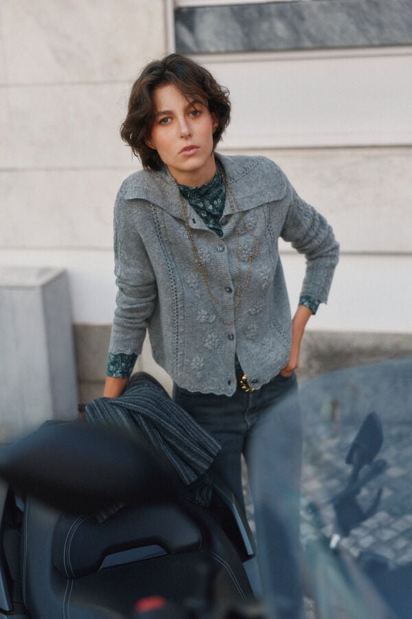 Hoss Intropia Isabelina. C&aacute;rdigan de punto Gris