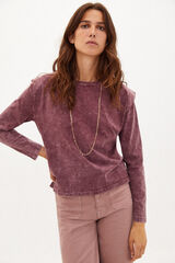 Hoss Intropia Duna. Camiseta de algodón desgastada Morado