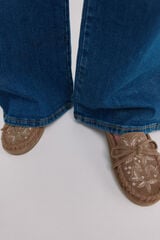 Hoss Intropia Marcela. Mocassins de croute bordados Beige