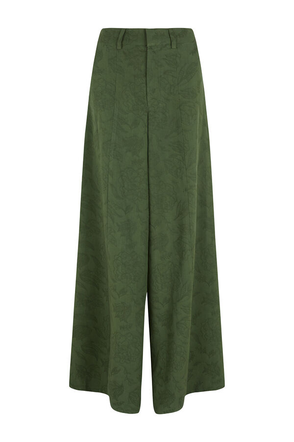 Hoss Intropia Patricia. Cal&ccedil;a em tecido jacquard Verde